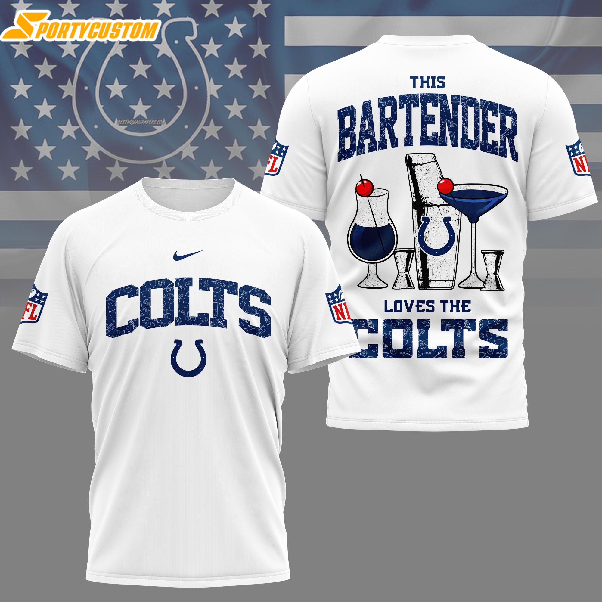 Indianapolis Colts NFL Bartender 3D T-Shirt