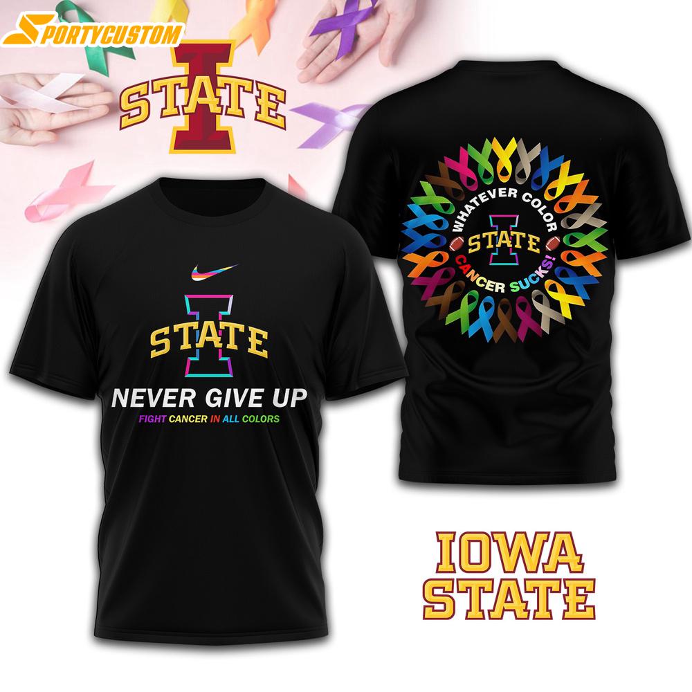 Iowa State Cyclones NCAA Fight Cancer In All Colors 3D T-Shirt