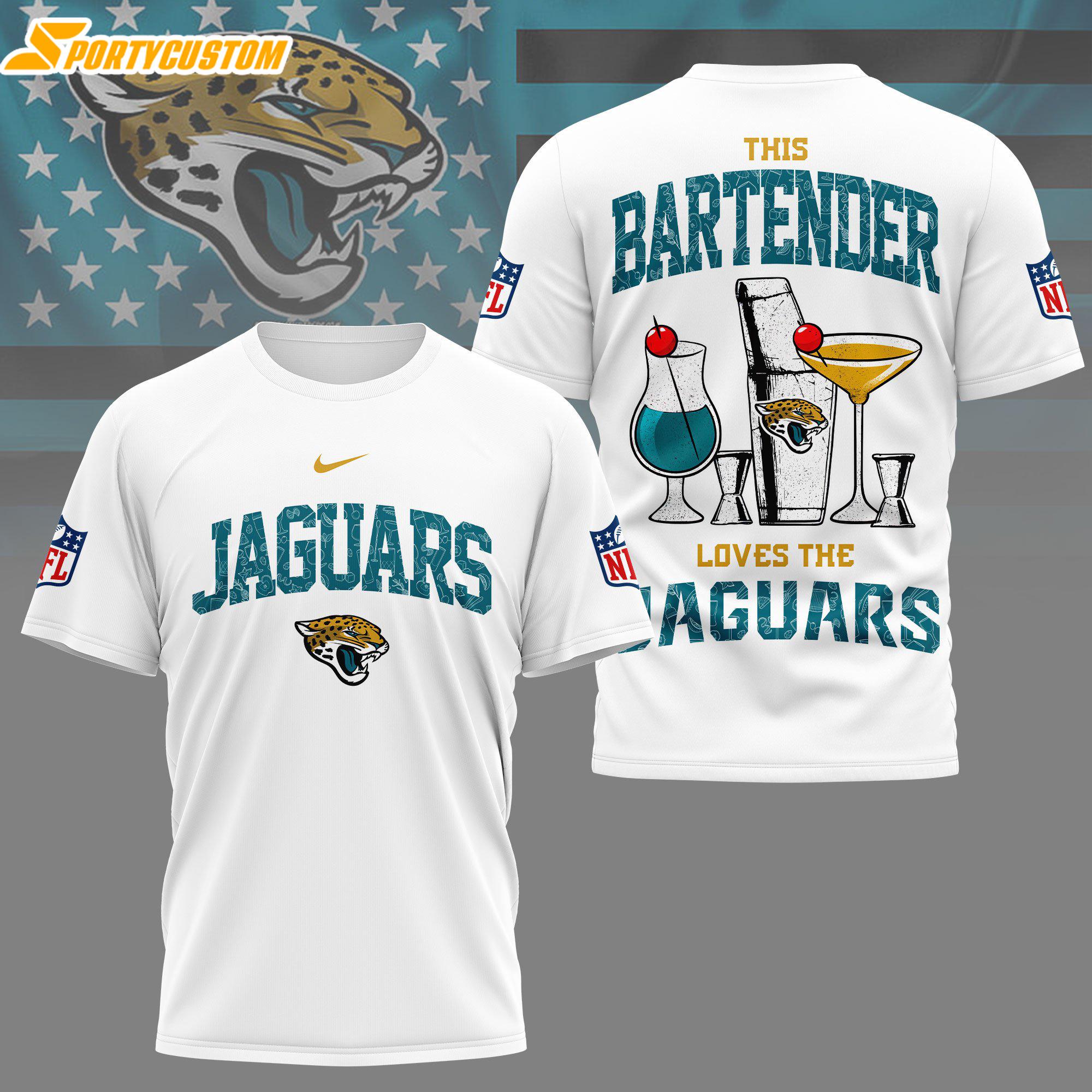 Jacksonville Jaguars NFL Bartender 3D T-Shirt