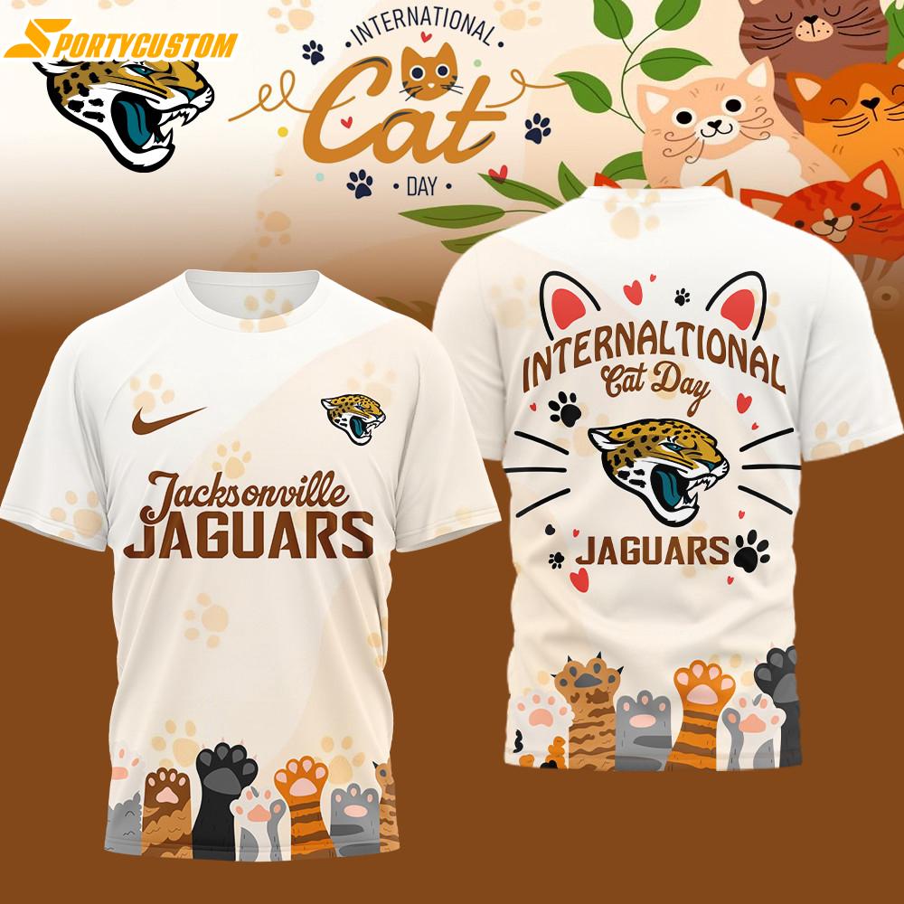 Jacksonville Jaguars NFL International Cat Day 3D T-Shirt