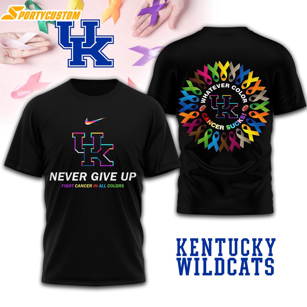 Kentucky Wildcats NCAA Fight Cancer In All Colors 3D T-Shirt