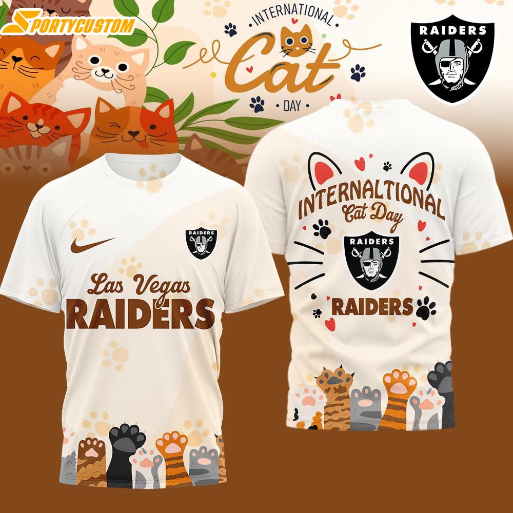 Las Vegas Raiders NFL International Cat Day 3D T-Shirt