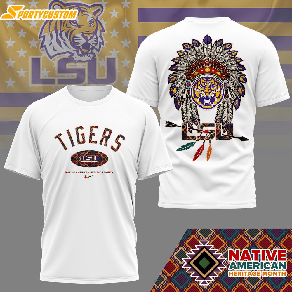 LSU Tigers NCAA Native American 3D T-Shirt
