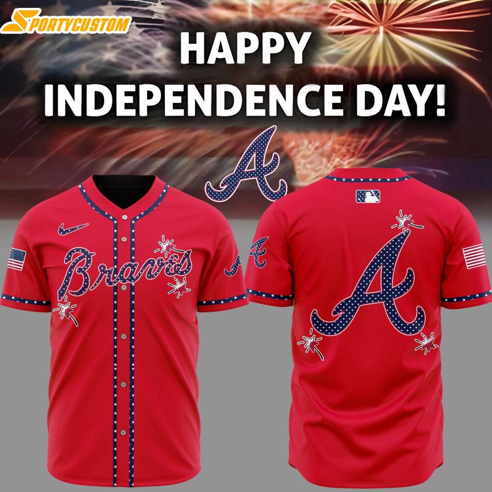 MLB Atlanta Braves Happy Independence Day Baseball Jersey