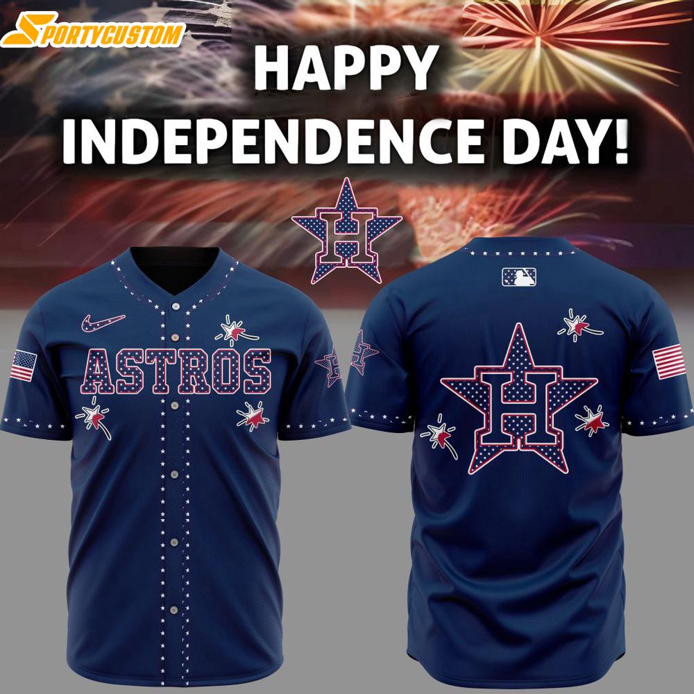 MLB Houston Astros Happy Independence Day Baseball Jersey