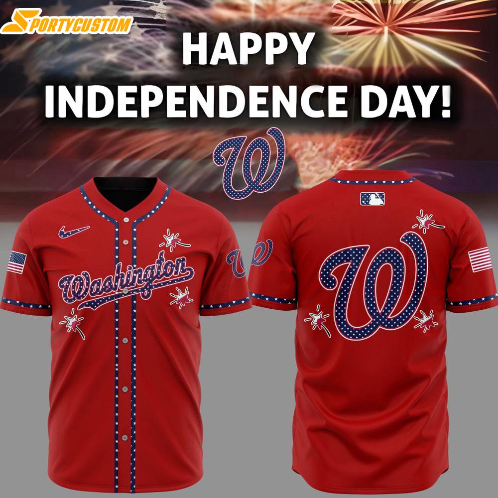 MLB Washington Nationals Happy Independence Day Baseball Jersey