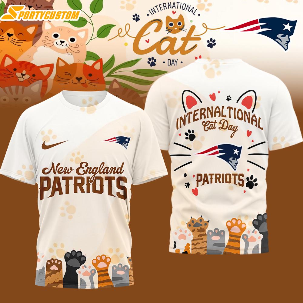 New England Patriots NFL International Cat Day 3D T-Shirt