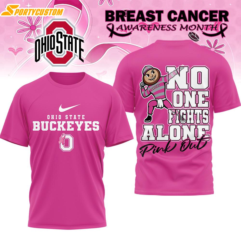 Ohio State Buckeyes NCAA Breast Cancer October All Over Print T-Shirt
