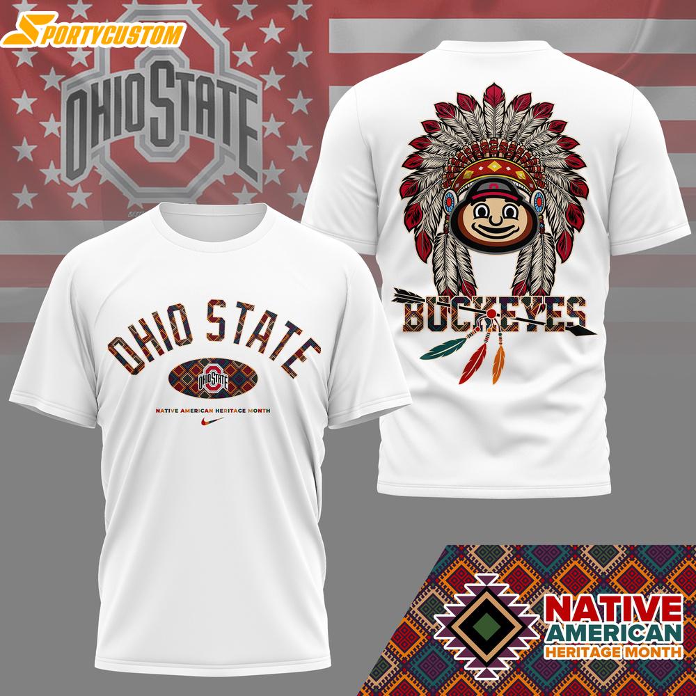 Ohio State Buckeyes NCAA Native American 3D T-Shirt