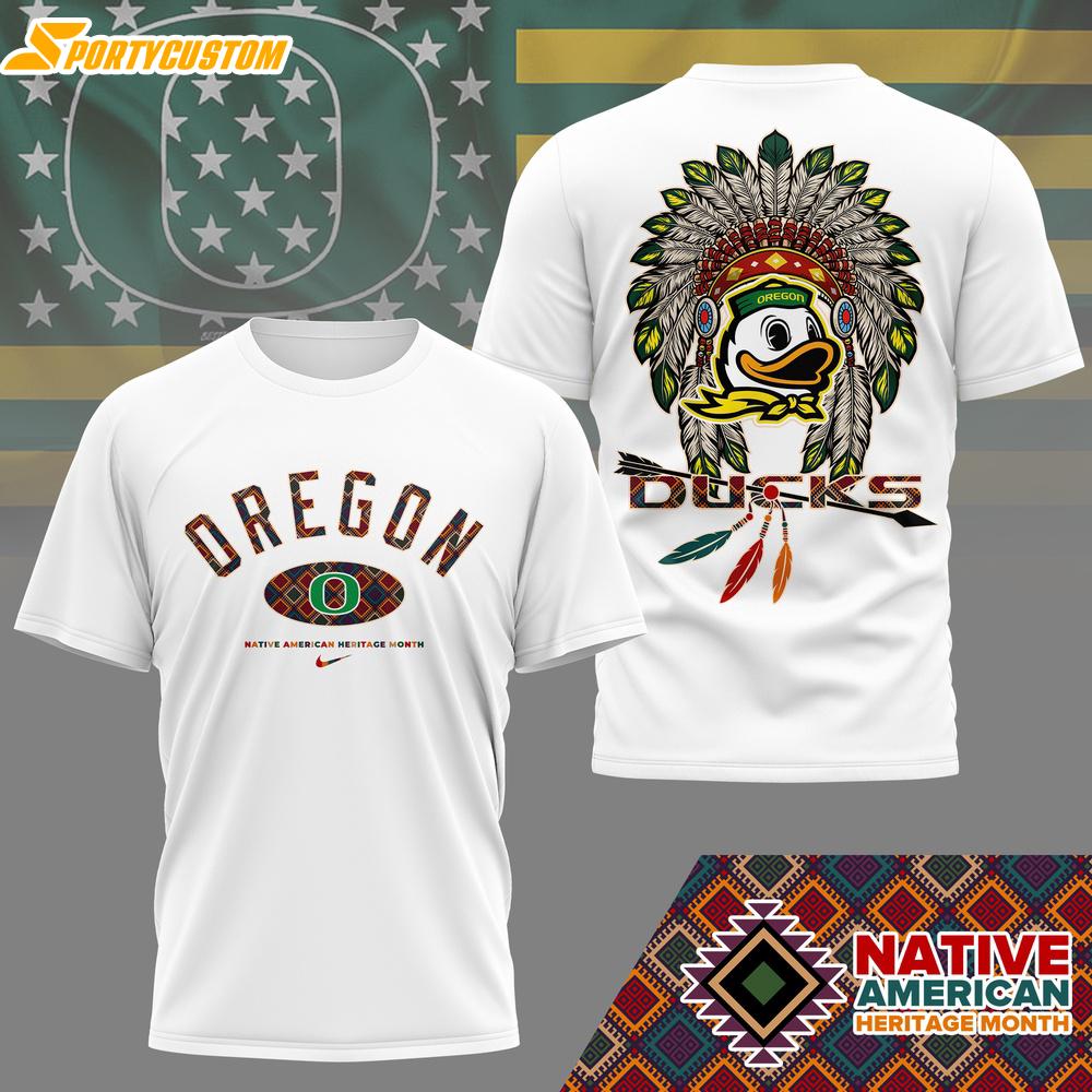Oregon Ducks NCAA Native American 3D T-Shirt