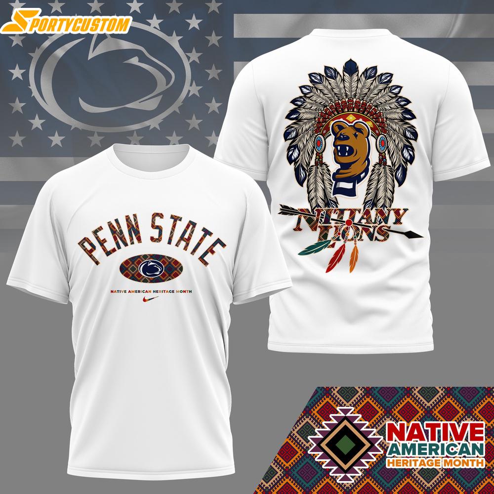 Penn State Nittany Lions NCAA Native American 3D T-Shirt