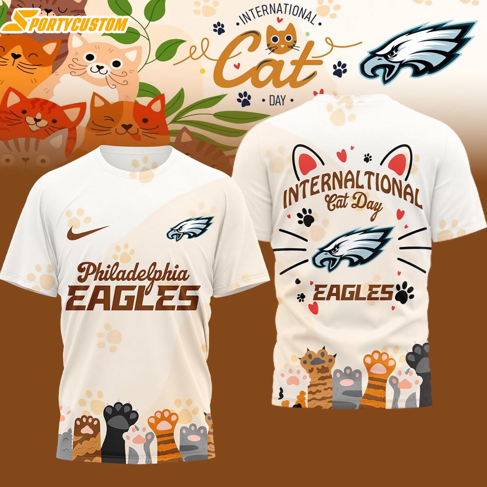 Philadelphia Eagles NFL International Cat Day 3D T-Shirt