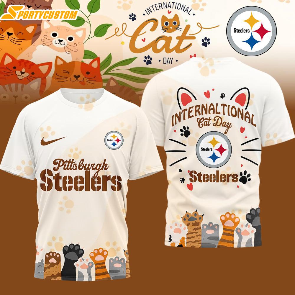 Pittsburgh Steelers NFL International Cat Day 3D T-Shirt