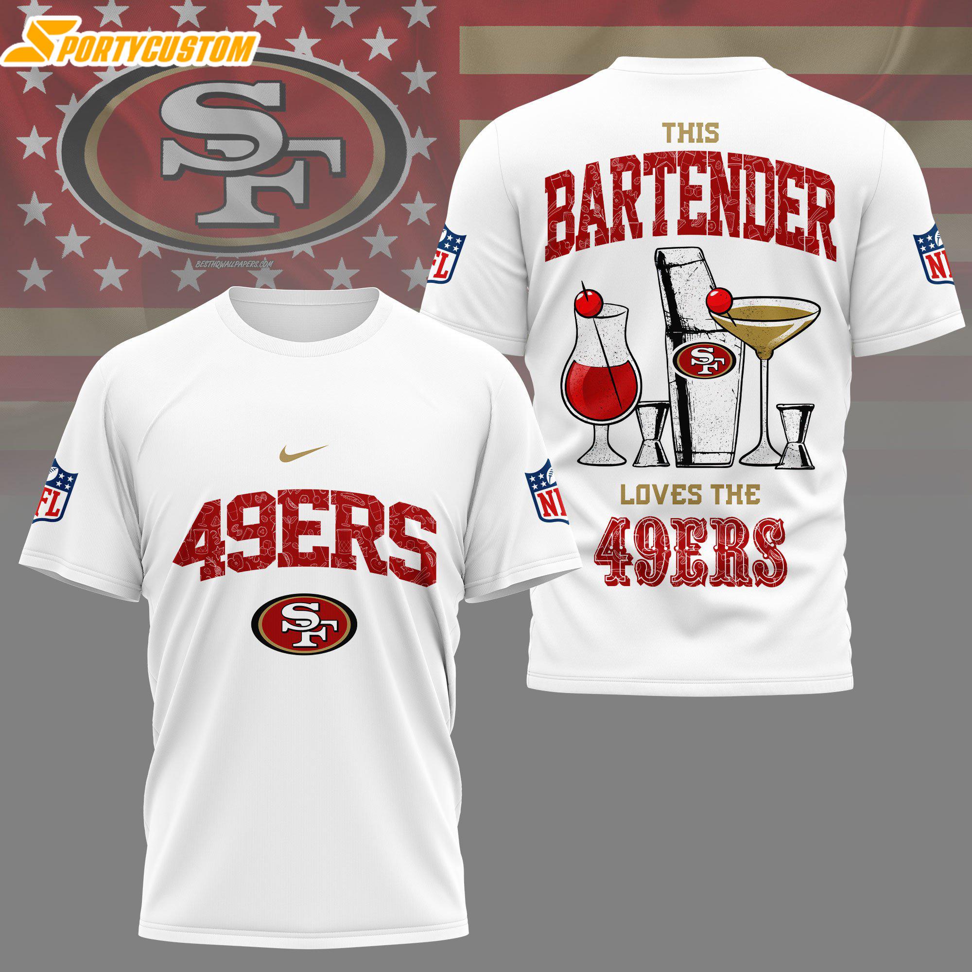 San Francisco 49ers NFL Bartender 3D T-Shirt