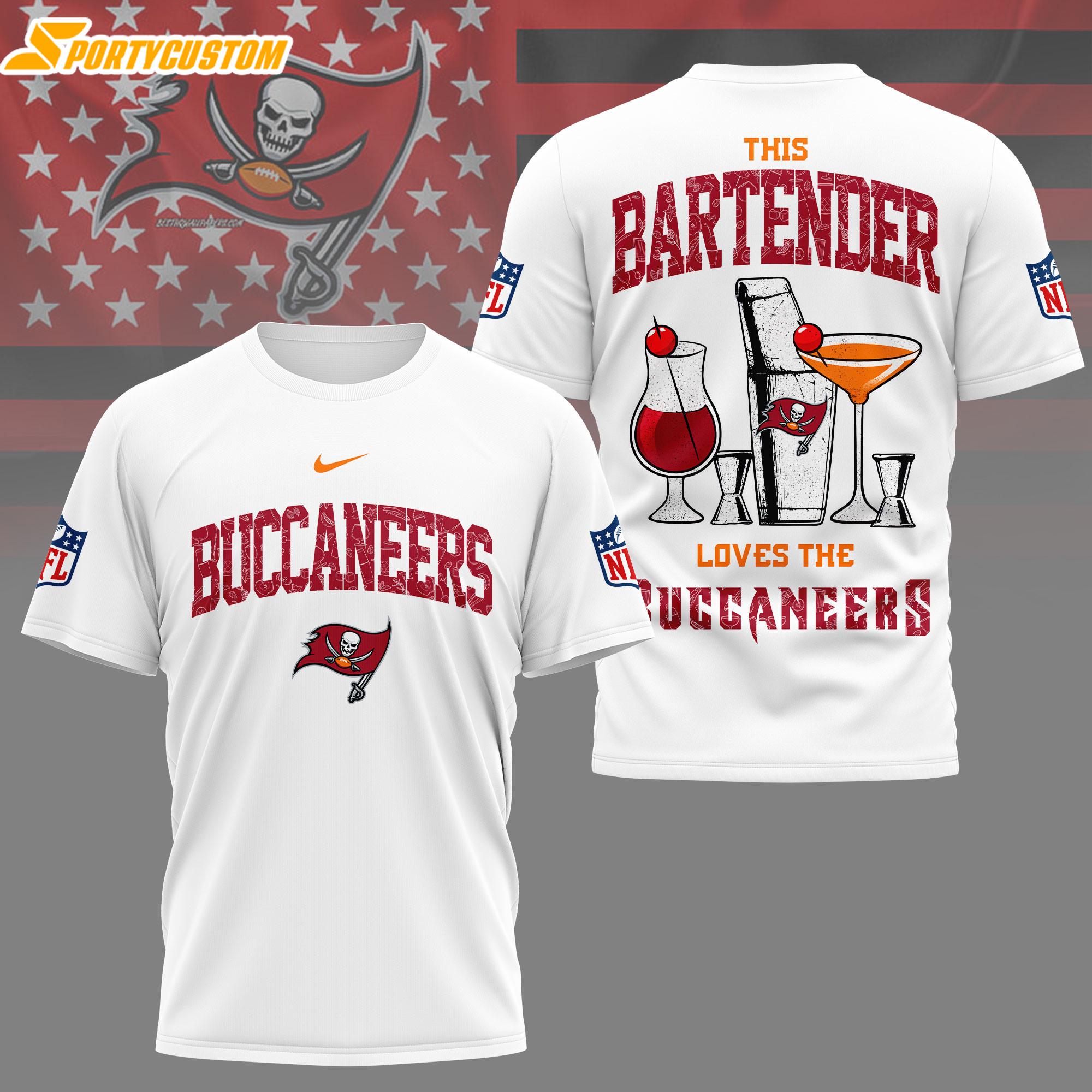 Tampa Bay Buccaneers NFL Bartender 3D T-Shirt