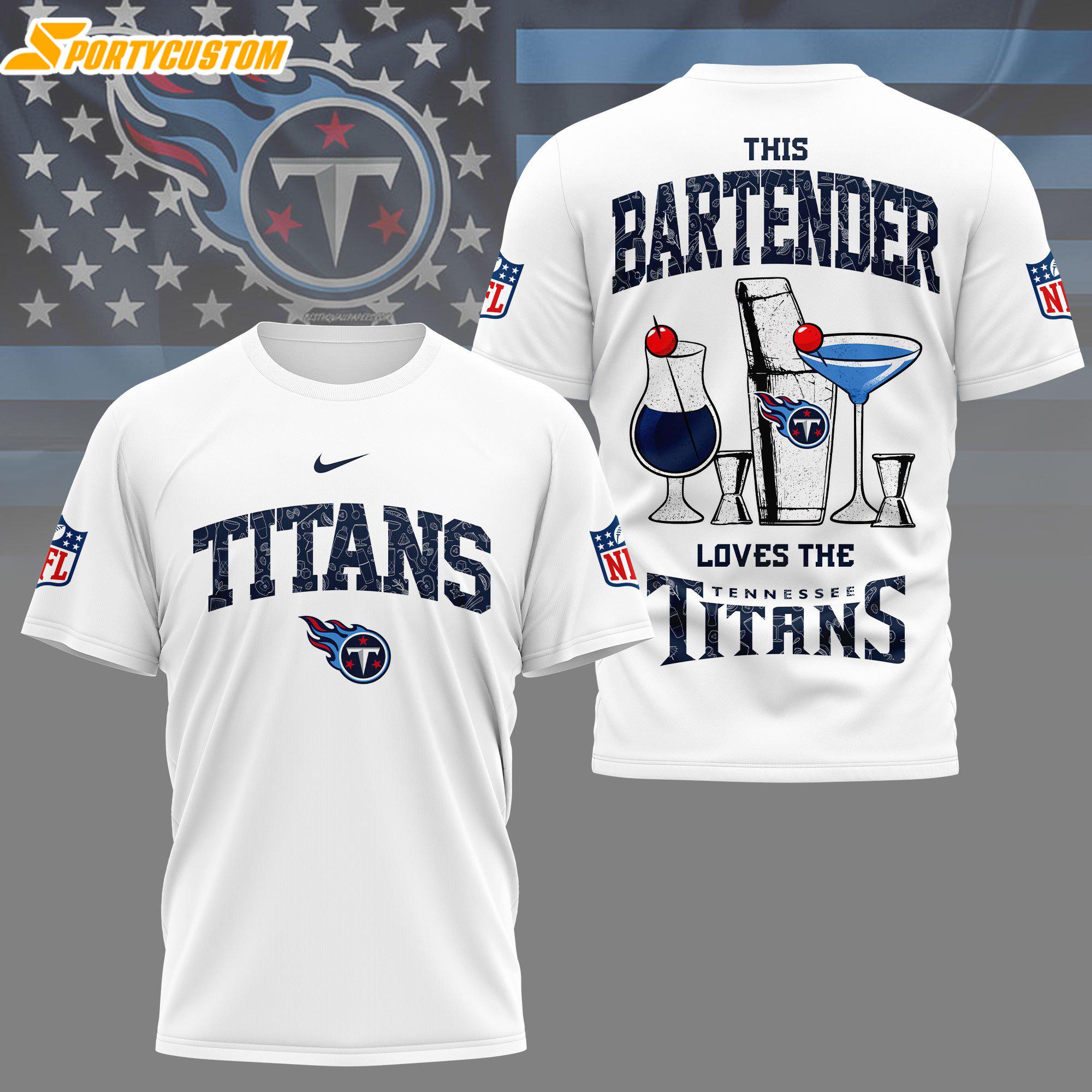 Tennessee Titans NFL Bartender 3D T-Shirt