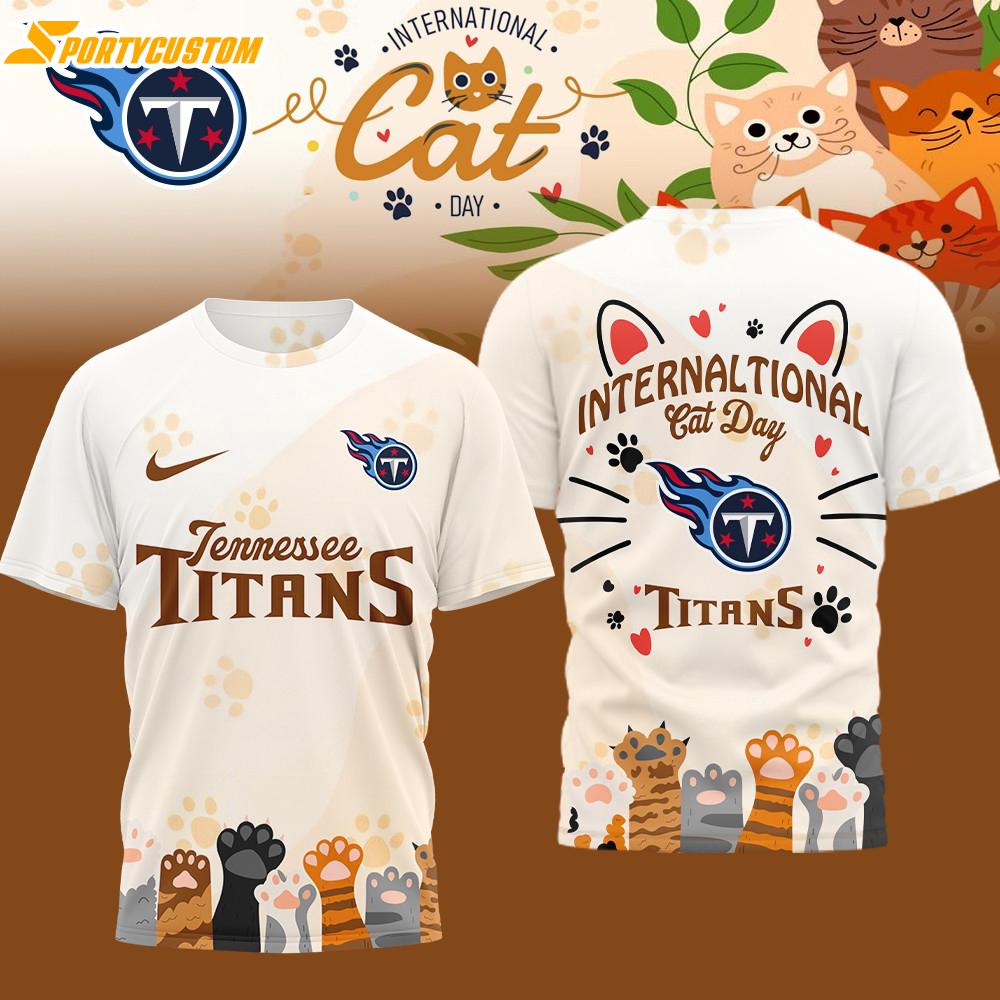 Tennessee Titans NFL International Cat Day 3D T-Shirt
