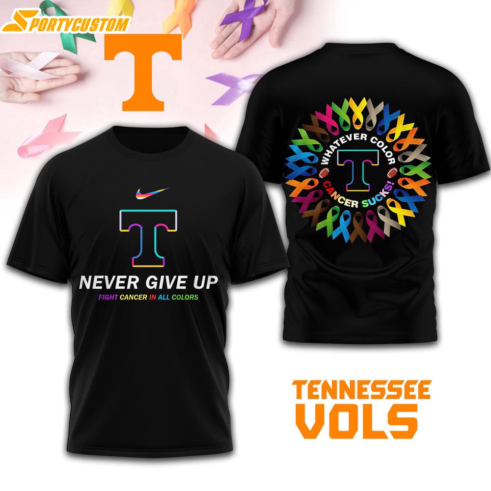 Tennessee Volunteers NCAA Fight Cancer In All Colors 3D T-Shirt