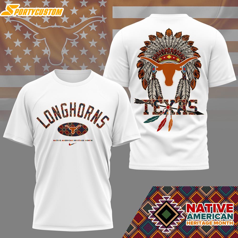 Texas Longhorns NCAA Native American 3D T-Shirt