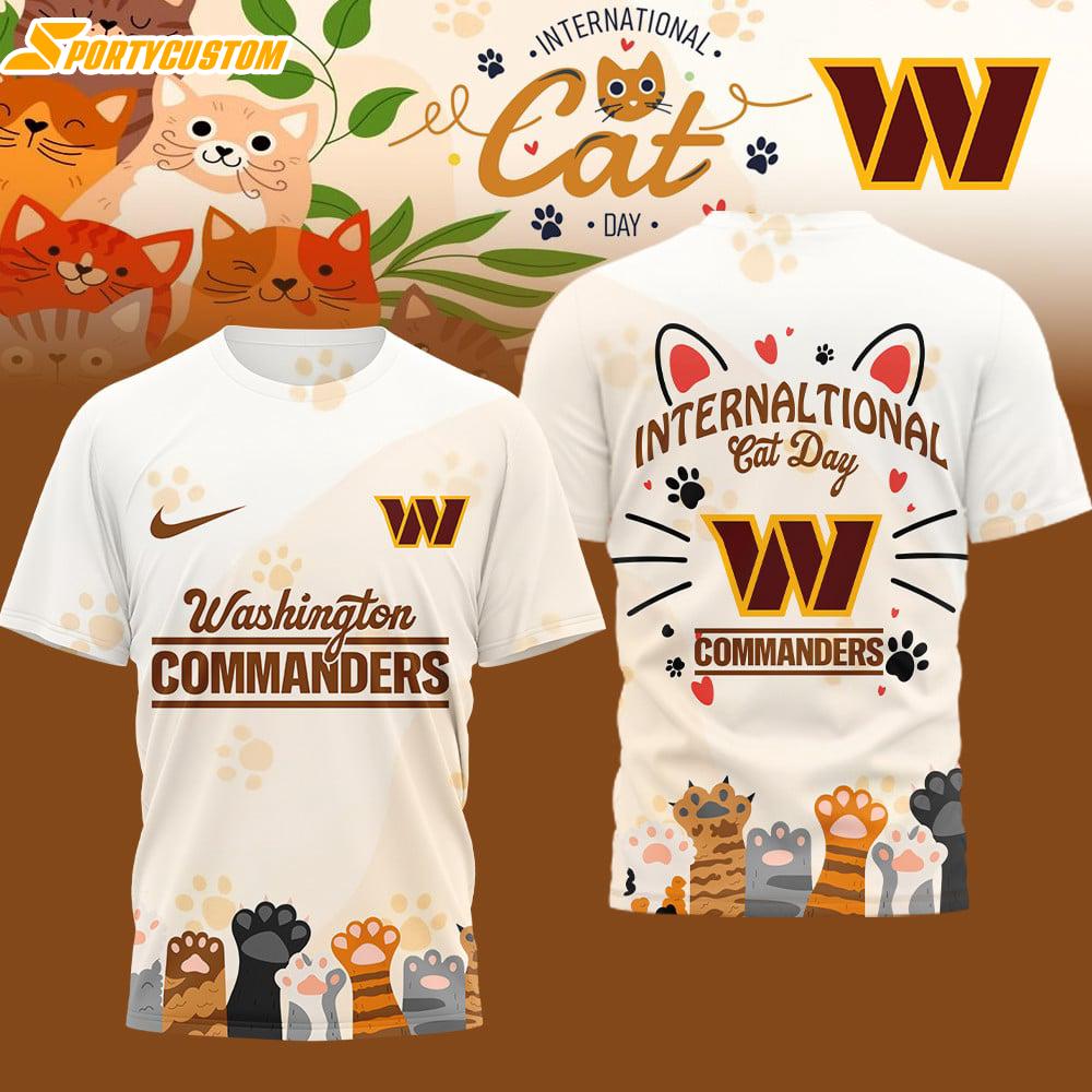 Washington Commanders NFL International Cat Day 3D T-Shirt