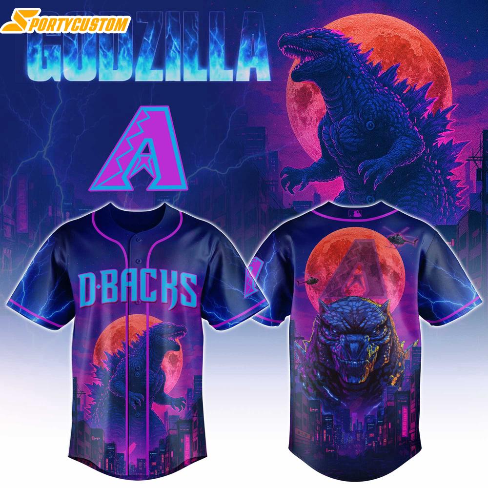 Arizona Diamondbacks MLB x Godzilla Baseball Jersey For Fans