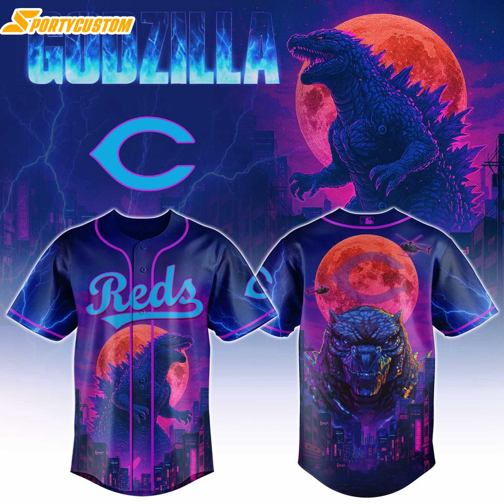 Cincinnati Reds MLB x Godzilla Baseball Jersey For Fans Cincinnati Reds MLB x Godzilla Baseball Jersey For Fans