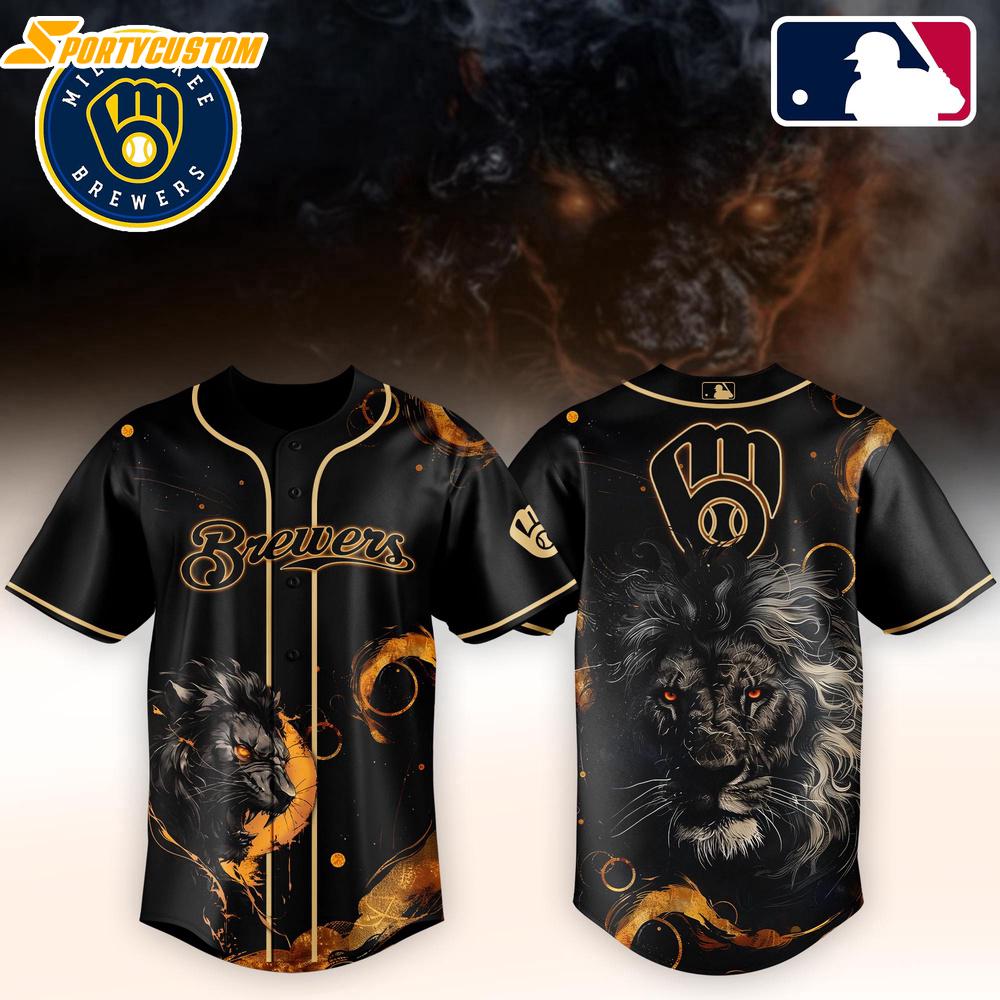 Milwaukee Brewers MLB x Lion Baseball Jersey For Fans Milwaukee Brewers MLB x Lion Baseball Jersey For Fans