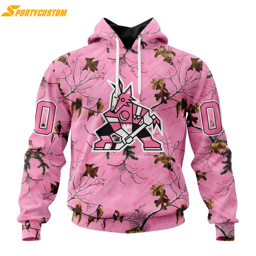NHL Arizona Coyotes Special Realtree Pink Camouflage 3D Hoodie Shirt