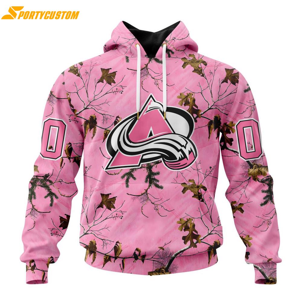 NHL Colorado Avalanche Special Realtree Pink Camouflage 3D Hoodie Shirt