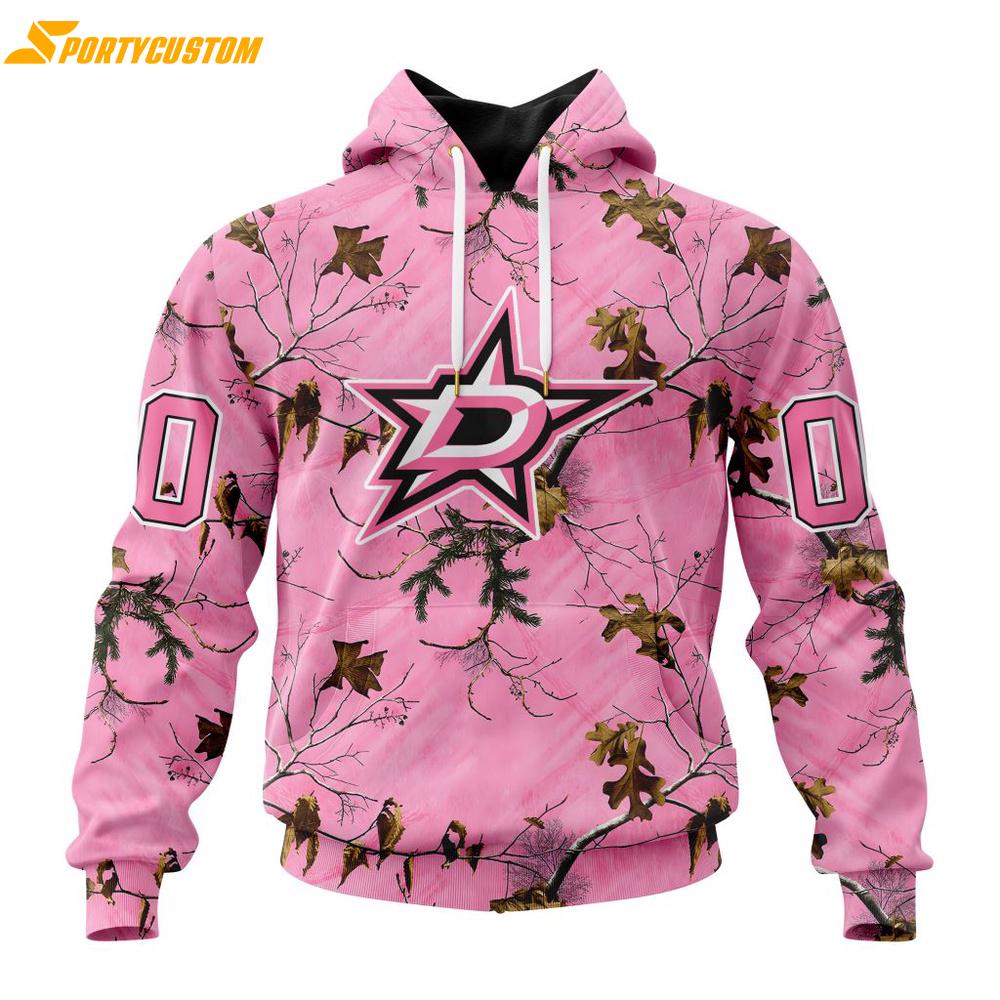 NHL Dallas Stars Special Realtree Pink Camouflage 3D Hoodie Shirt