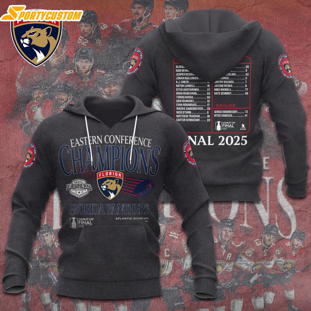 NHL Florida Panthers Eastern Conference Champions Team 3D Hoodie Shirt