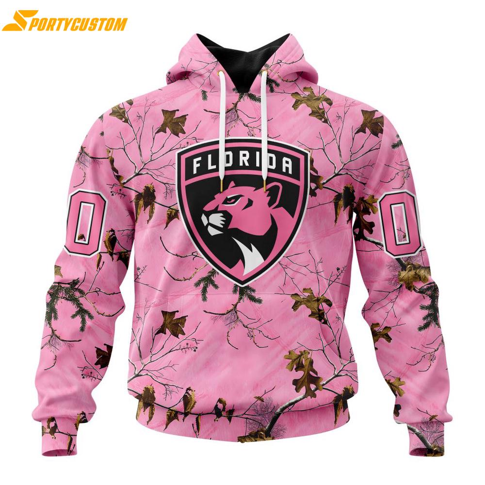 NHL Florida Panthers Special Realtree Pink Camouflage 3D Hoodie Shirt