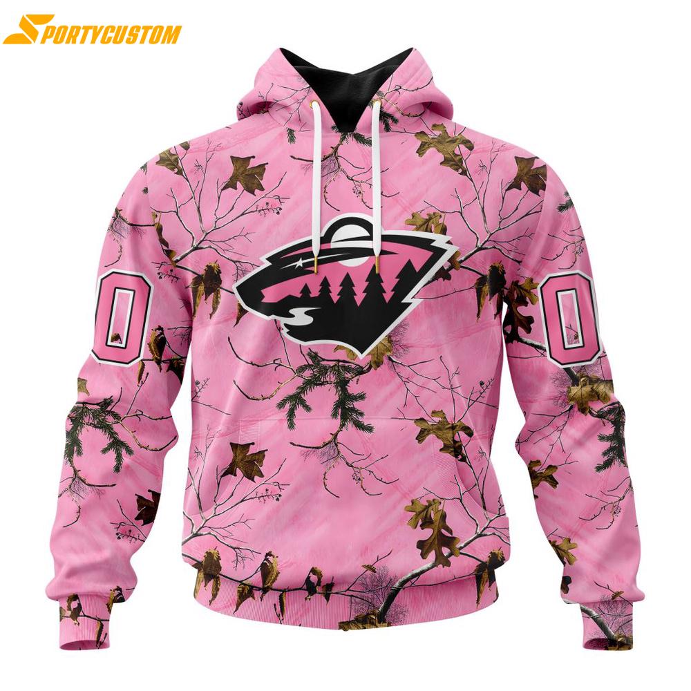 NHL Minnesota Wild Special Realtree Pink Camouflage 3D Hoodie Shirt