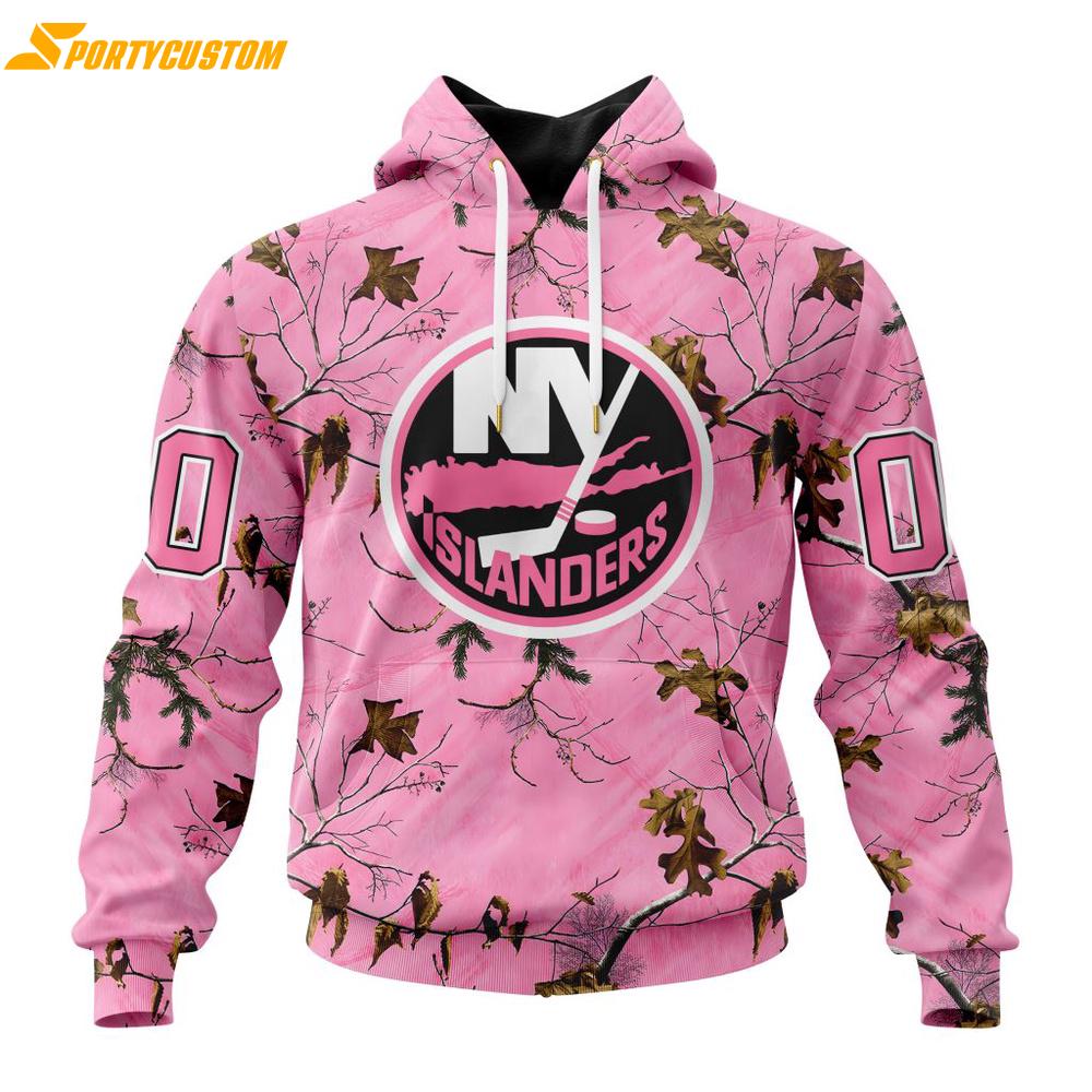 NHL New York Islanders Special Realtree Pink Camouflage 3D Hoodie Shirt