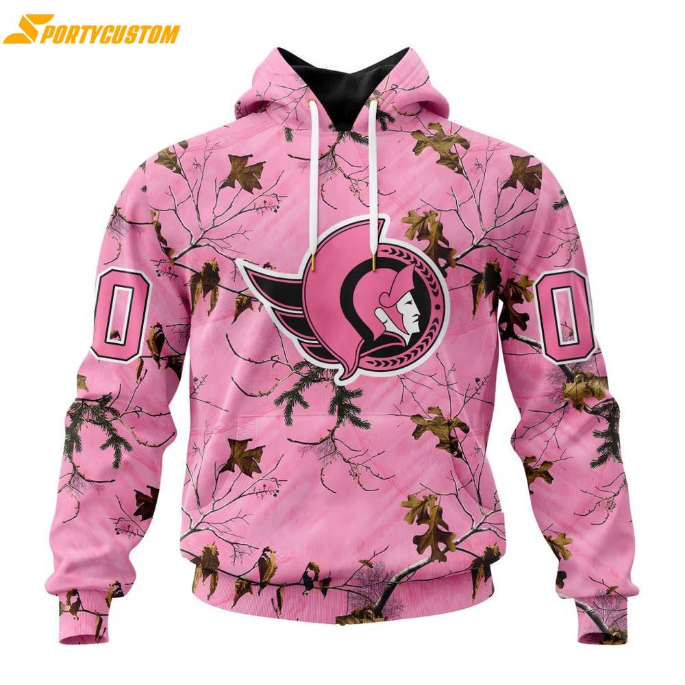 NHL Ottawa Senators Special Realtree Pink Camouflage 3D Hoodie Shirt