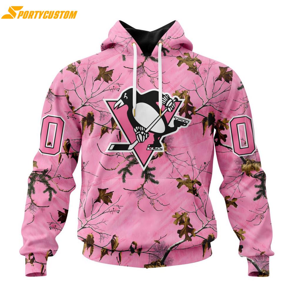NHL Pittsburgh Penguins Special Realtree Pink Camouflage 3D Hoodie Shirt