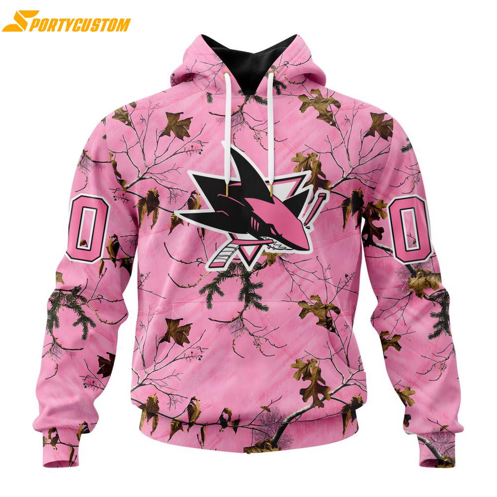 NHL San Jose Sharks Special Realtree Pink Camouflage 3D Hoodie Shirt