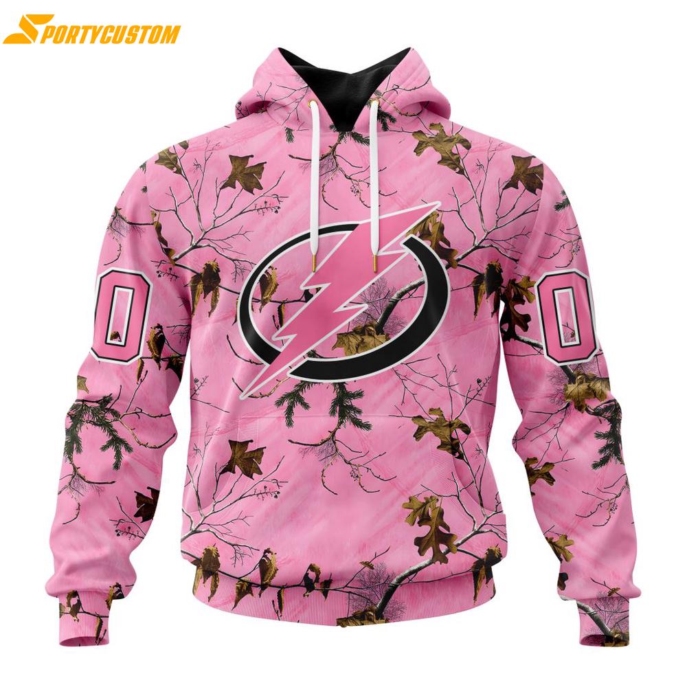 NHL Tampa Bay Lightning Special Realtree Pink Camouflage 3D Hoodie Shirt