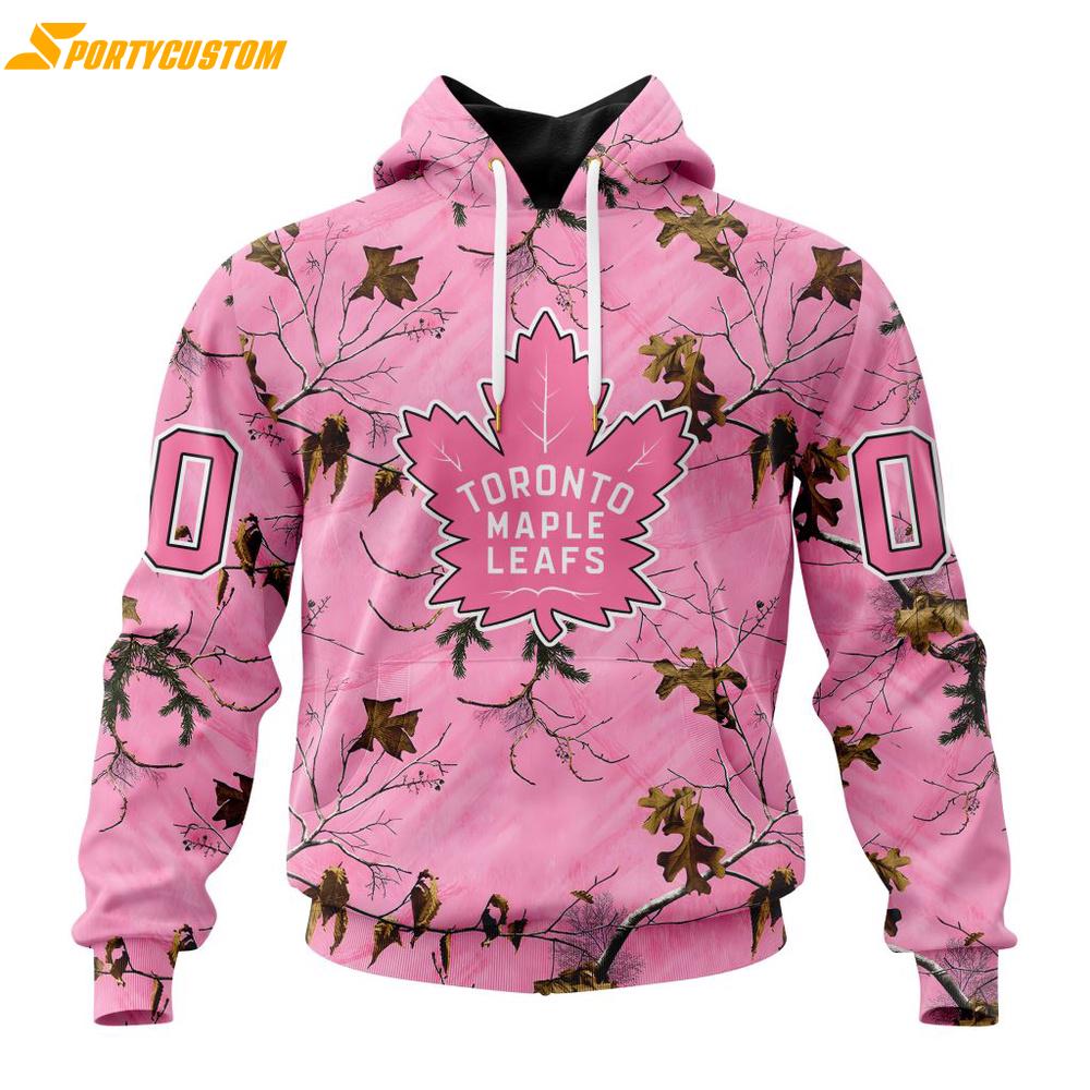 NHL Toronto Maple Leafs Special Realtree Pink Camouflage 3D Hoodie Shirt