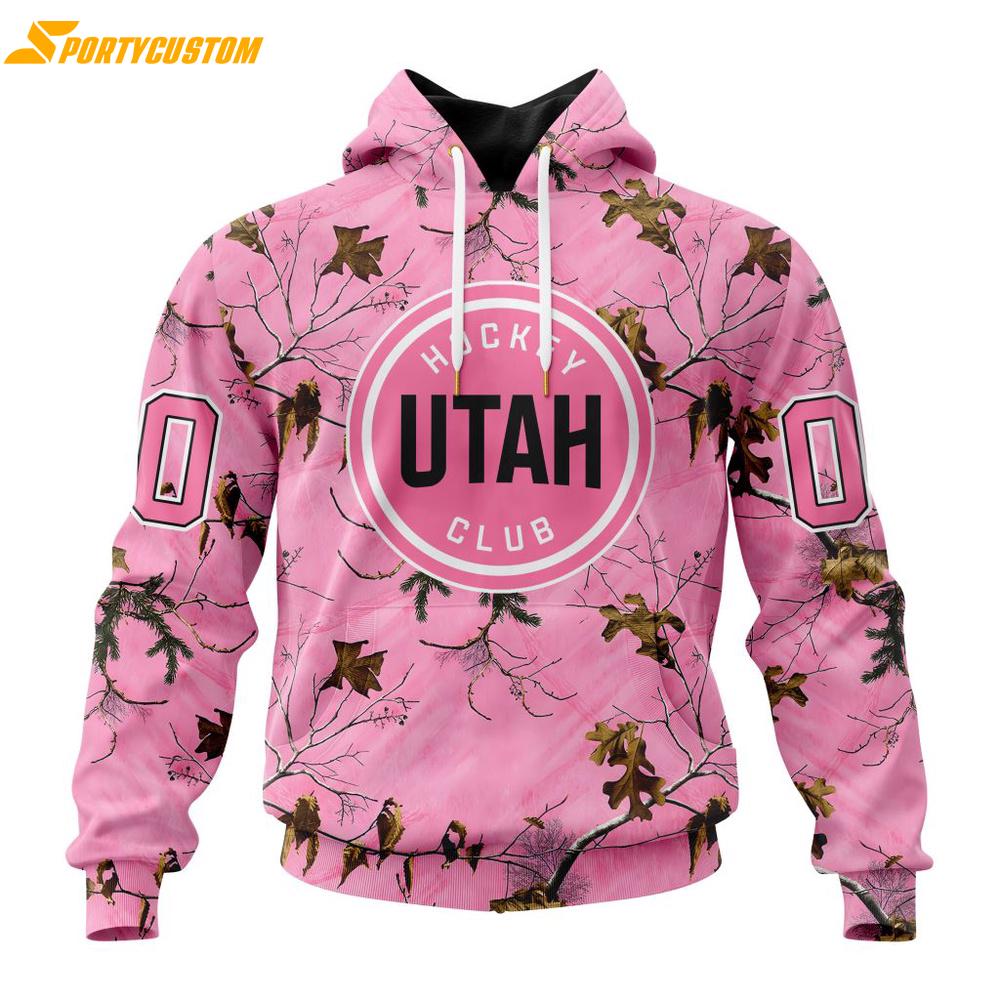 NHL Utah Hockey Club Special Realtree Pink Camouflage 3D Hoodie Shirt