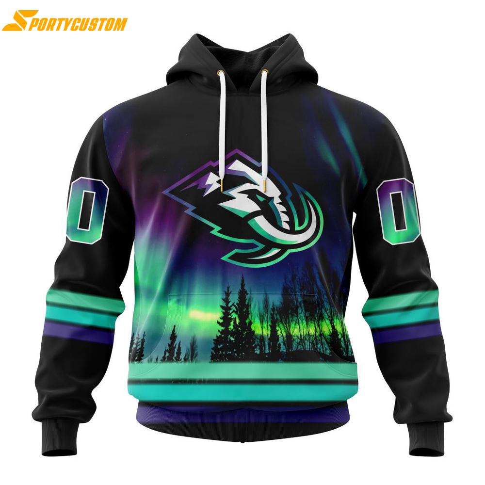 NHL Utah Mammoth Special Design With Northern Lights 3D Hoodie Shirt