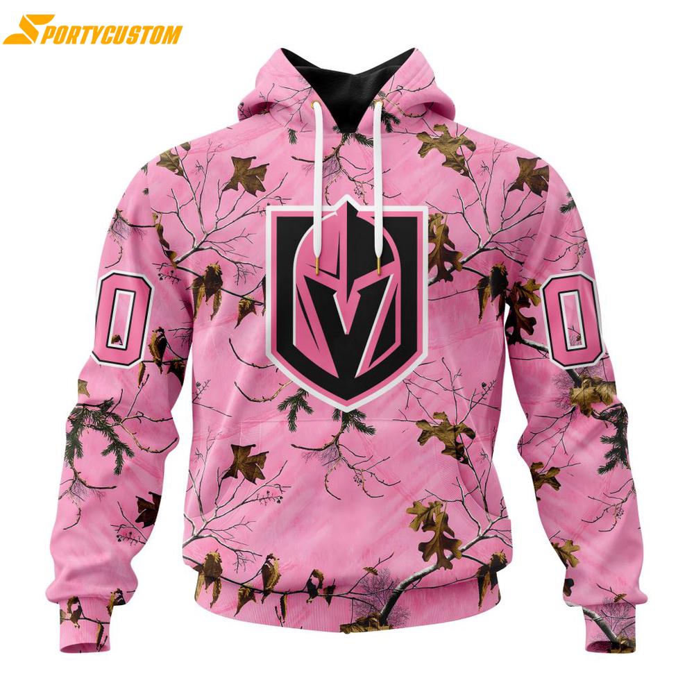 NHL Vegas Golden Knights Special Realtree Pink Camouflage 3D Hoodie Shirt