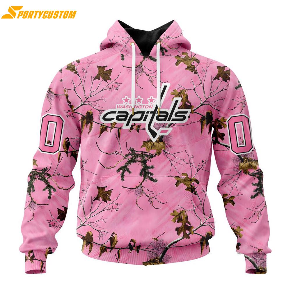 NHL Washington Capitals Special Realtree Pink Camouflage 3D Hoodie Shirt