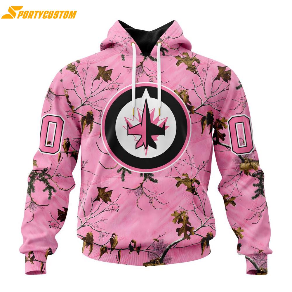 NHL Winnipeg Jets Special Realtree Pink Camouflage 3D Hoodie Shirt