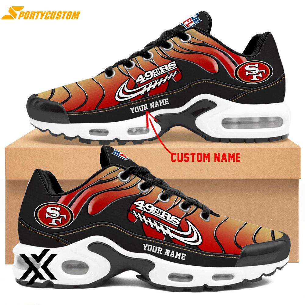 Custom Name San Francisco 49ers Team Air Max Plus Shoes For Fans