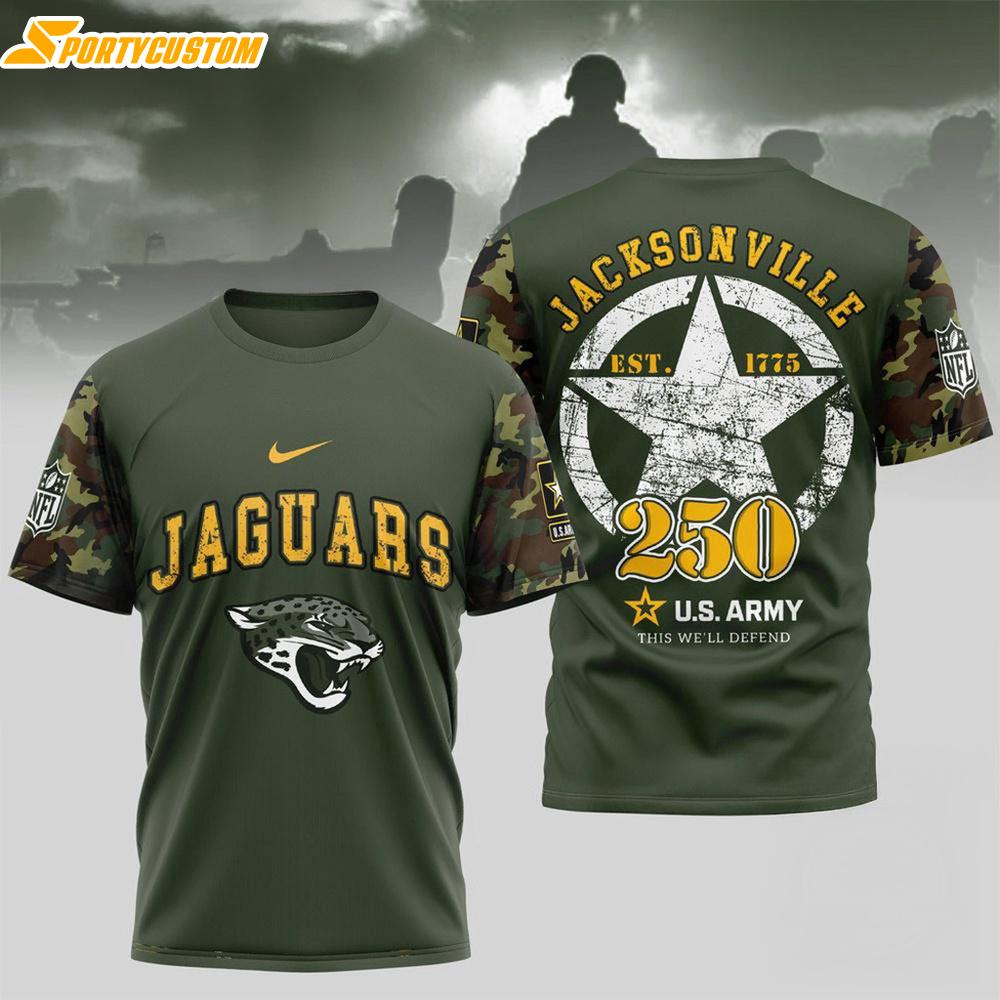 NFL Jacksonville Jaguars US Army 250Th Birthday Celebration 3D Shirt