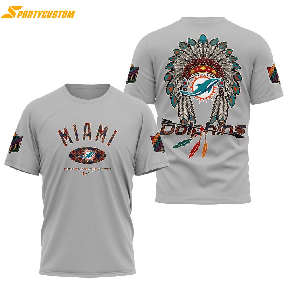NFL Miami Dolphins Native American Heritage Month New 3d Shirt
