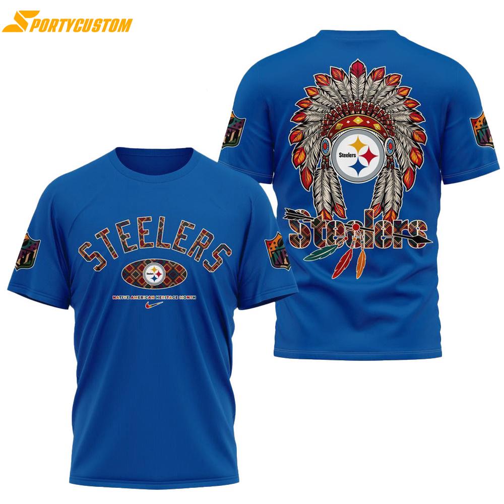 NFL Pittsburgh Steelers Native American Heritage Month New 3d Shirt