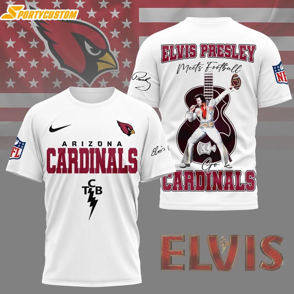Arizona Cardinals NFL Elvis Presley 3D Shirt Gift For Fans
