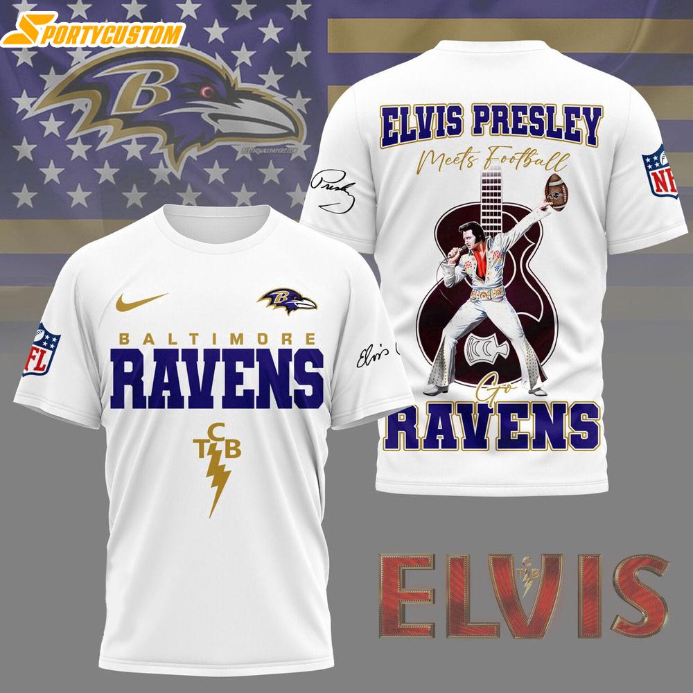 Baltimore Ravens NFL Elvis Presley 3D Shirt Gift For Fans